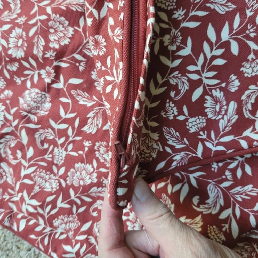 Ikea Evalouise Pillow Cover Red Rust/White Floral 20